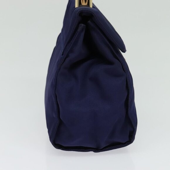 PRADA Hand Bag Nylon Metal Blue Gold Auth 137214 - Picture 5 of 16